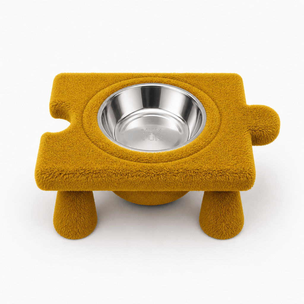 Kedi & Köpek Su ve Mama Kabı – Peluş Puzzle Form Tasarım,(dişi erkek model) - Yumyum