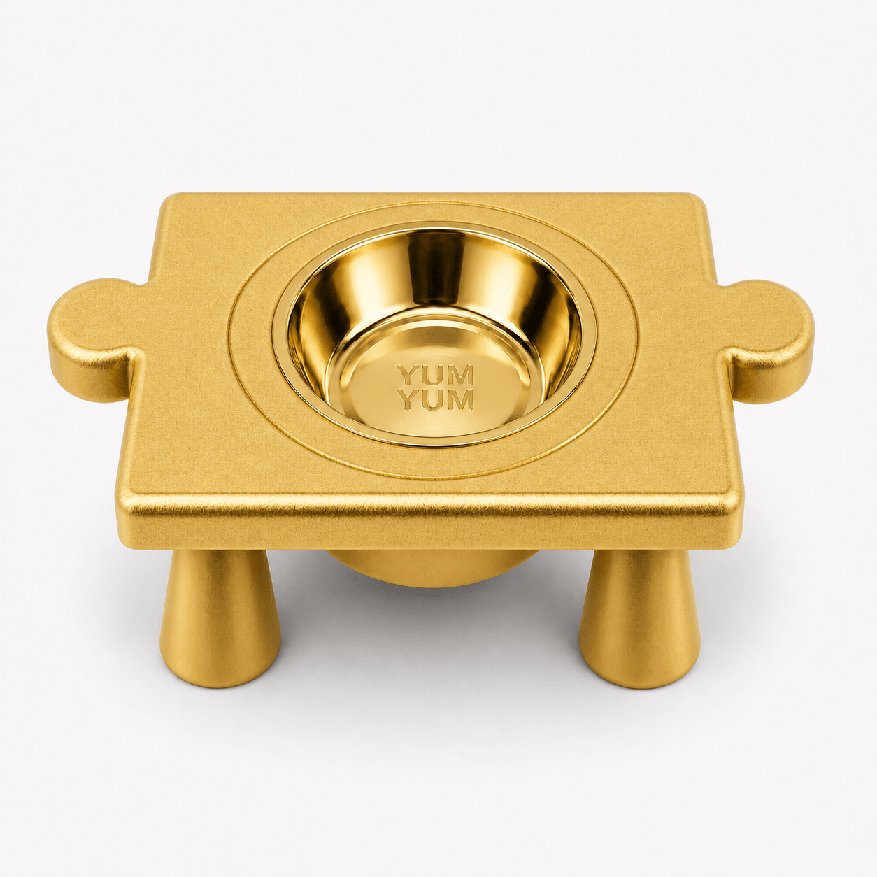Kedi & Köpek Su ve Mama Kabı – Gold Puzzle Form Tasarım,(iki erkek yönlü) - Yumyum