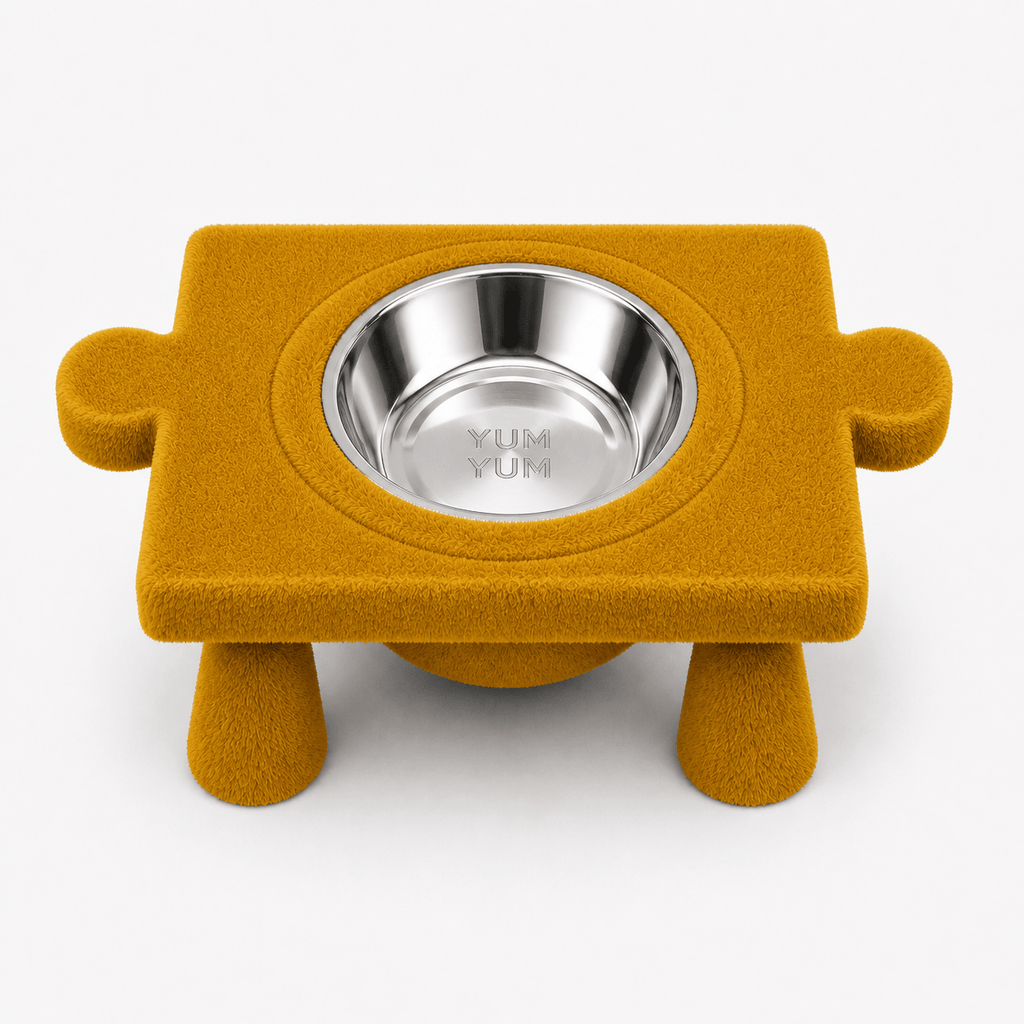 Kedi & Köpek Su ve Mama Kabı – Peluş Puzzle Form Tasarım,(iki dişi yönlü) - Yumyum
