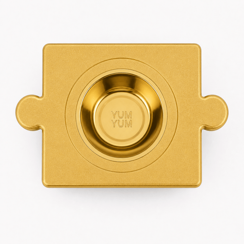 Kedi & Köpek Su ve Mama Kabı – Gold Puzzle Form Tasarım,(iki erkek yönlü) - Yumyum