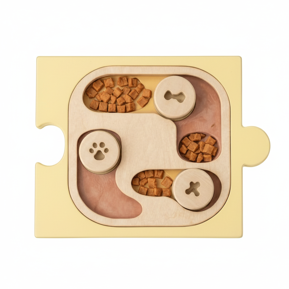 Kedi & Köpek Zeka Oyunu Mama Kabı – Puzzle Form Interactive Feeder