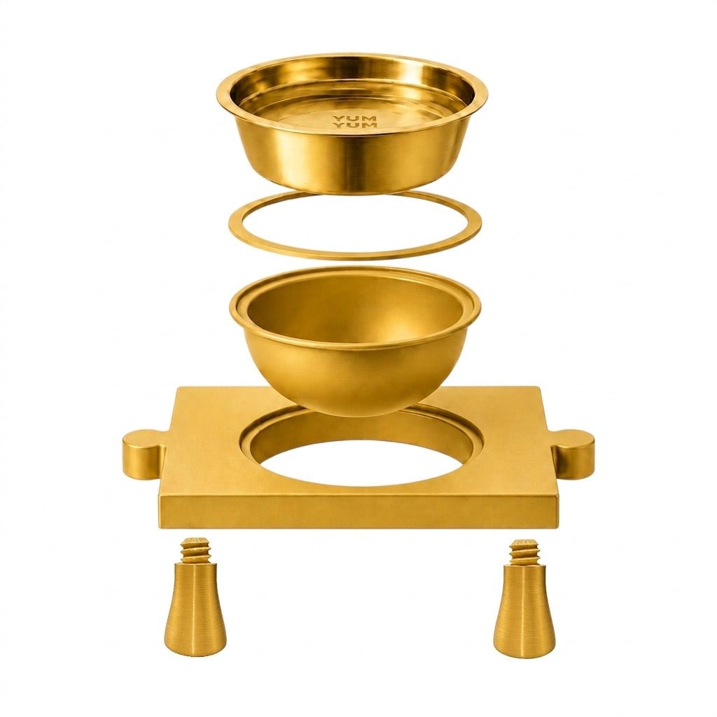 Kedi & Köpek Su ve Mama Kabı – Gold Puzzle Form Tasarım,(iki erkek yönlü) - Yumyum