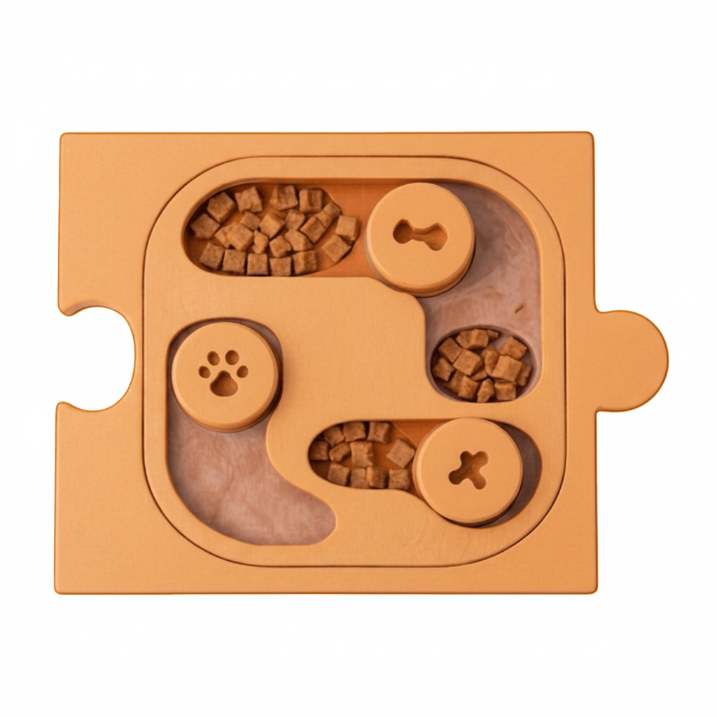 Kedi & Köpek Zeka Oyunu Mama Kabı – Puzzle Form Interactive Feeder