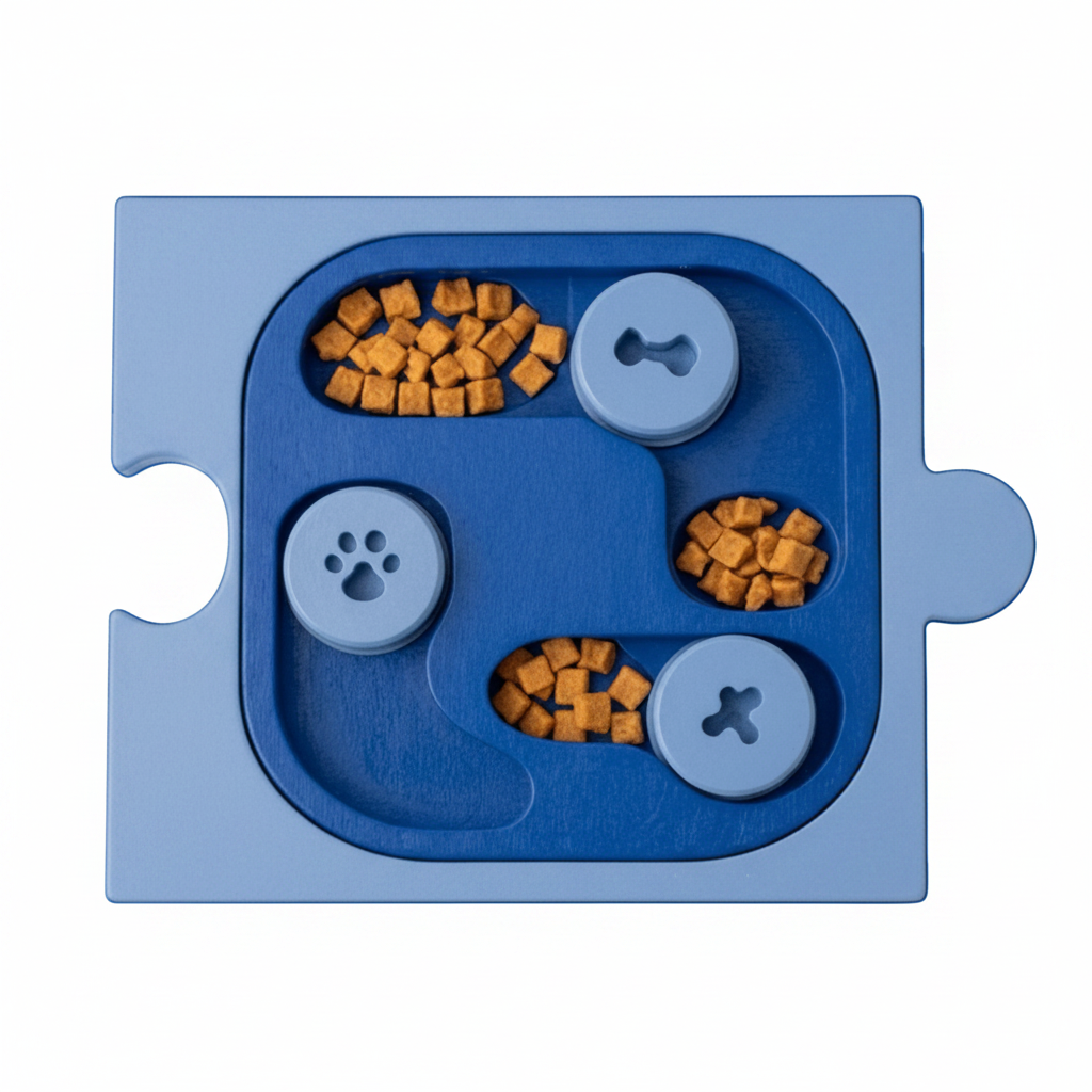 Kedi & Köpek Zeka Oyunu Mama Kabı – Puzzle Form Interactive Feeder