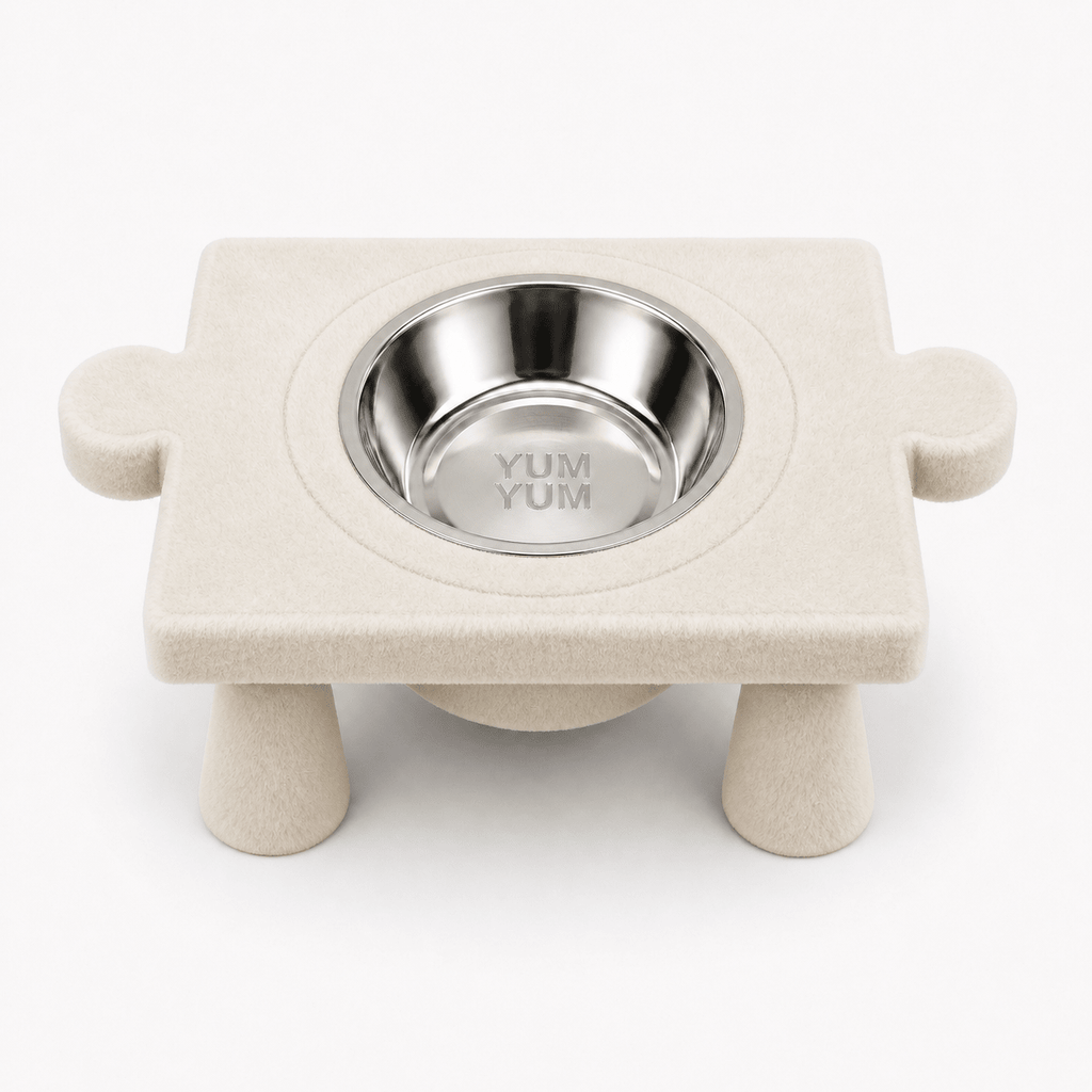 Kedi & Köpek Su ve Mama Kabı – Peluş Puzzle Form Tasarım,(iki dişi yönlü) - Yumyum