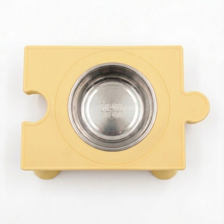 Kedi & Köpek Mama Kabı – Puzzle Form, Çelik Hazneli Minimal Tasarım - Yumyum
