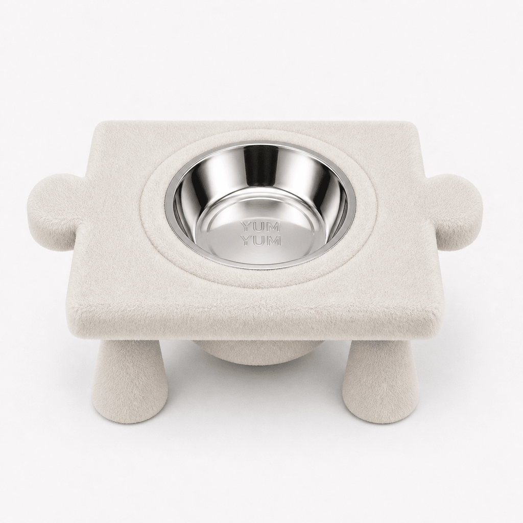 Kedi & Köpek Su ve Mama Kabı – Peluş Puzzle Form Tasarım,(iki dişi yönlü) - Yumyum