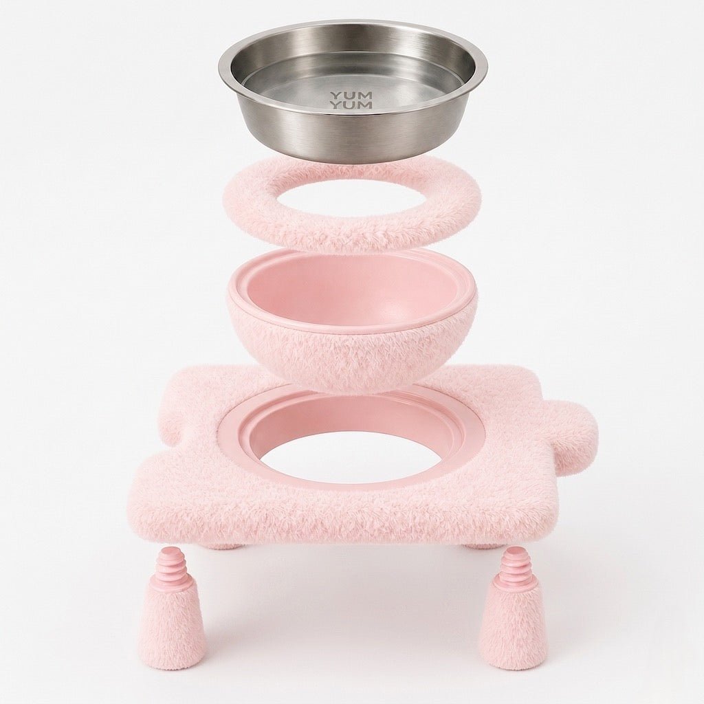 Kedi & Köpek Su ve Mama Kabı – Peluş Puzzle Form Tasarım,(dişi erkek model) - Yumyum