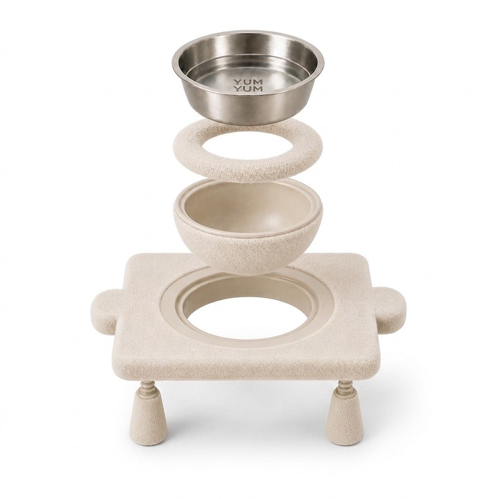 Kedi & Köpek Su ve Mama Kabı – Peluş Puzzle Form Tasarım,(iki dişi yönlü) - Yumyum