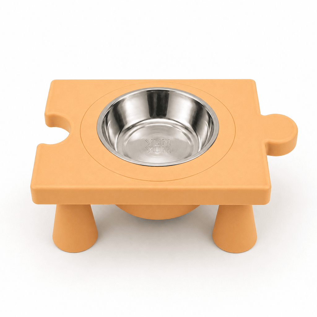 Kedi & Köpek Mama Kabı – Puzzle Form, Çelik Hazneli Minimal Tasarım - Yumyum